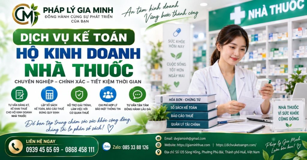 Dịch vụ kế toán hộ kinh doanh nhà thuốc – Quản lý doanh thu, tồn kho và thuế hiệu quả 1 Dịch vụ kế toán hộ kinh doanh nhà thuốc