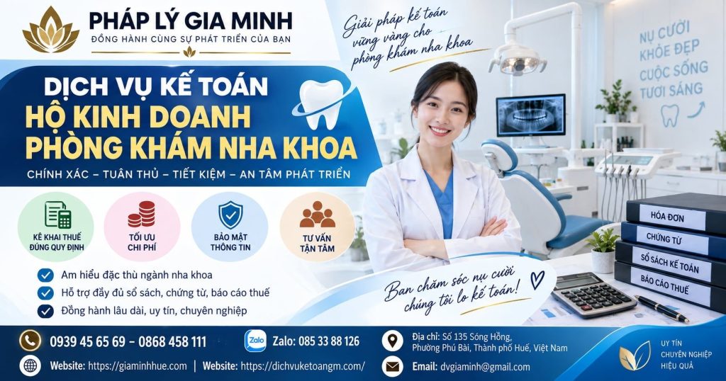 Dịch vụ kế toán hộ kinh doanh phòng khám nha khoa