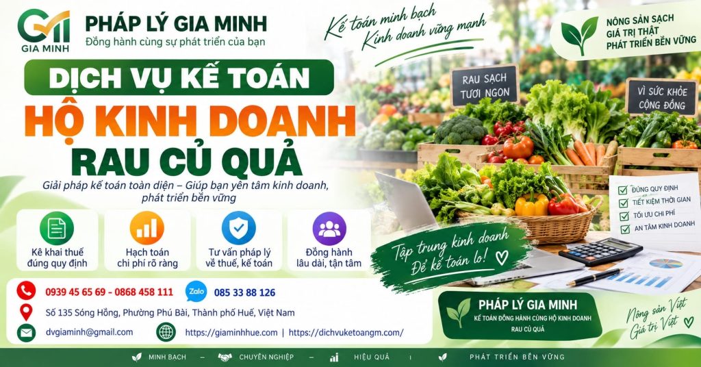 Dịch vụ kế toán hộ kinh doanh rau củ quả