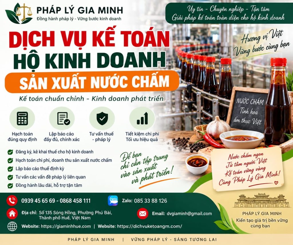 Dịch vụ kế toán hộ kinh doanh sản xuất nước chấm