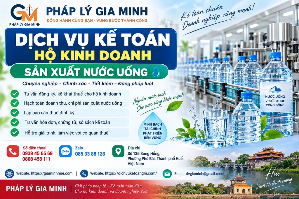 Dịch vụ kế toán hộ kinh doanh sản xuất nước uống