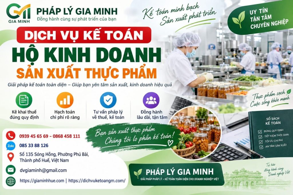 Dịch vụ kế toán hộ kinh doanh sản xuất thực phẩm