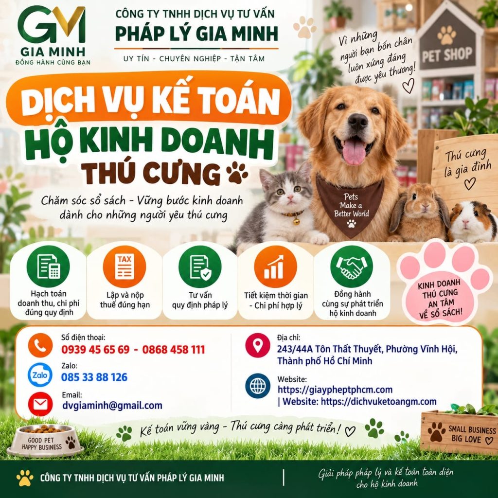 Dịch vụ kế toán hộ kinh doanh thú cưng