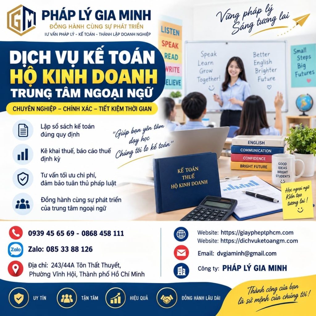 Dịch vụ kế toán hộ kinh doanh trung tâm ngoại ngữ