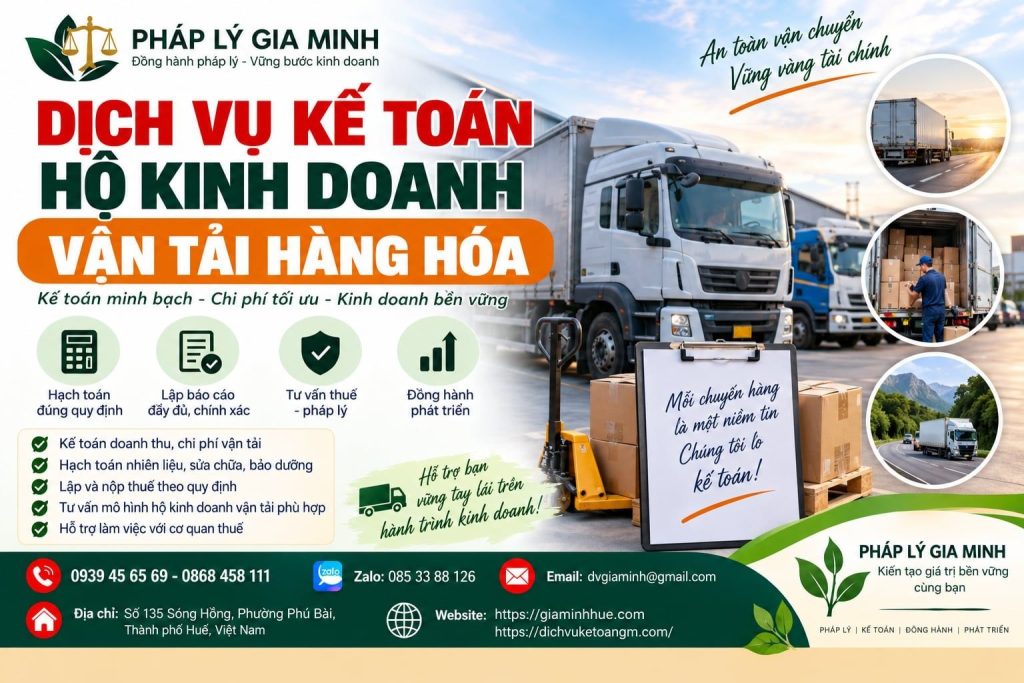 Dịch vụ kế toán hộ kinh doanh vận tải hàng hóa
