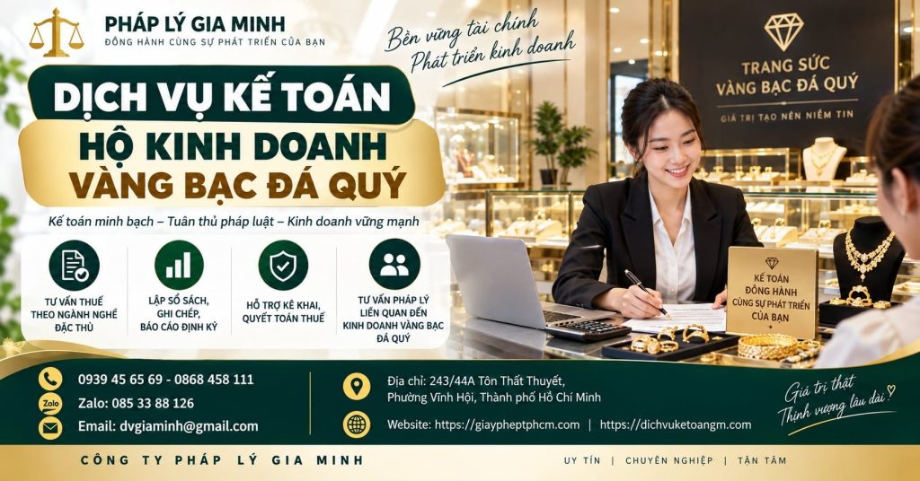 Dịch vụ kế toán hộ kinh doanh vàng bạc đá quý