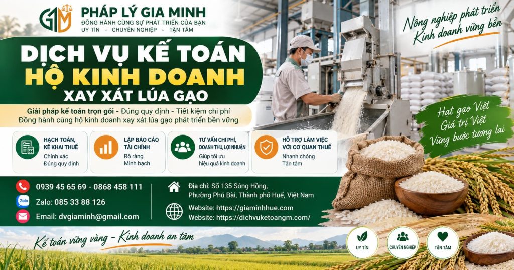 Dịch vụ kế toán hộ kinh doanh xay xát lúa gạo