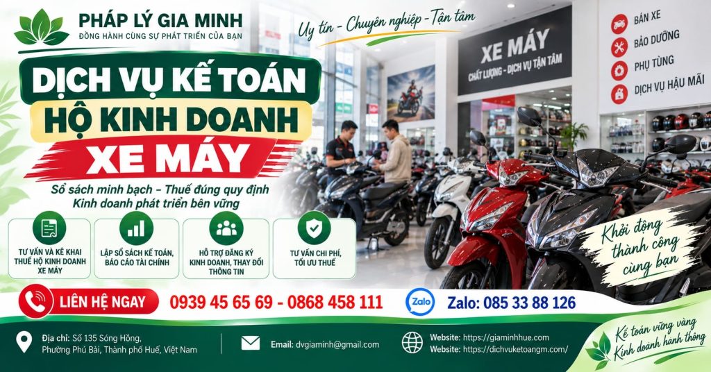 Dịch vụ kế toán hộ kinh doanh xe máy trọn gói, đúng quy định 1 Dịch vụ kế toán hộ kinh doanh xe máy