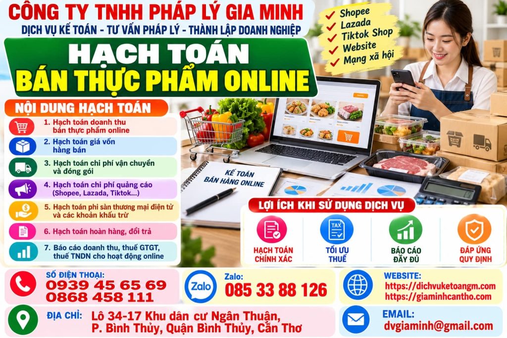 Hạch toán bán thực phẩm online