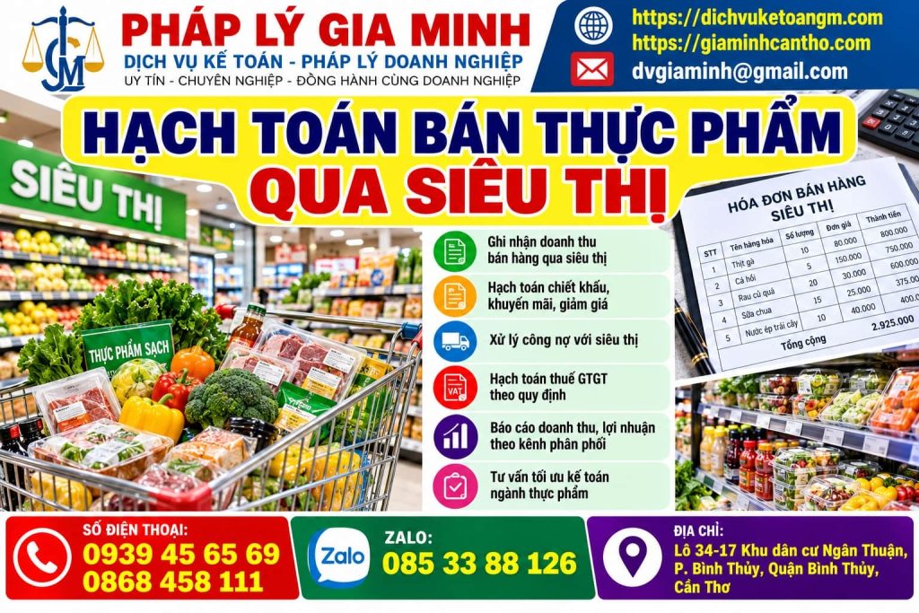 Hạch toán bán thực phẩm qua siêu thị