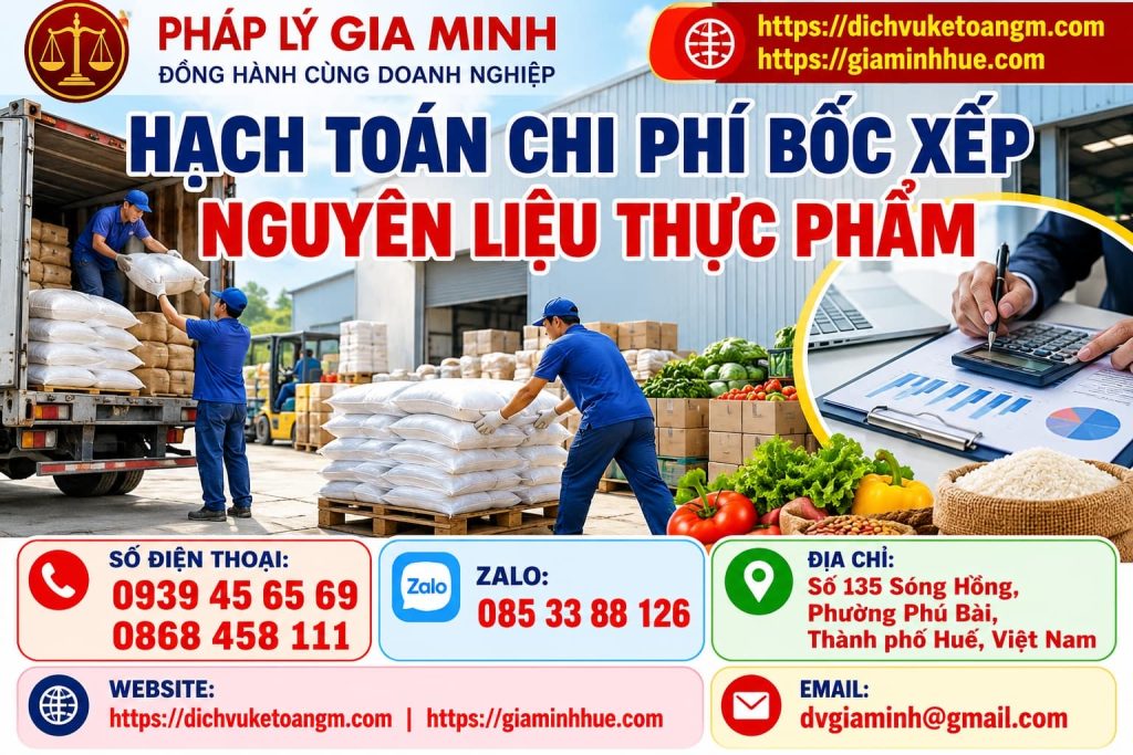 Hạch toán chi phí bốc xếp nguyên liệu thực phẩm