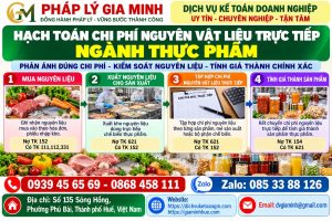 Hạch toán chi phí nguyên vật liệu trực tiếp ngành thực phẩm