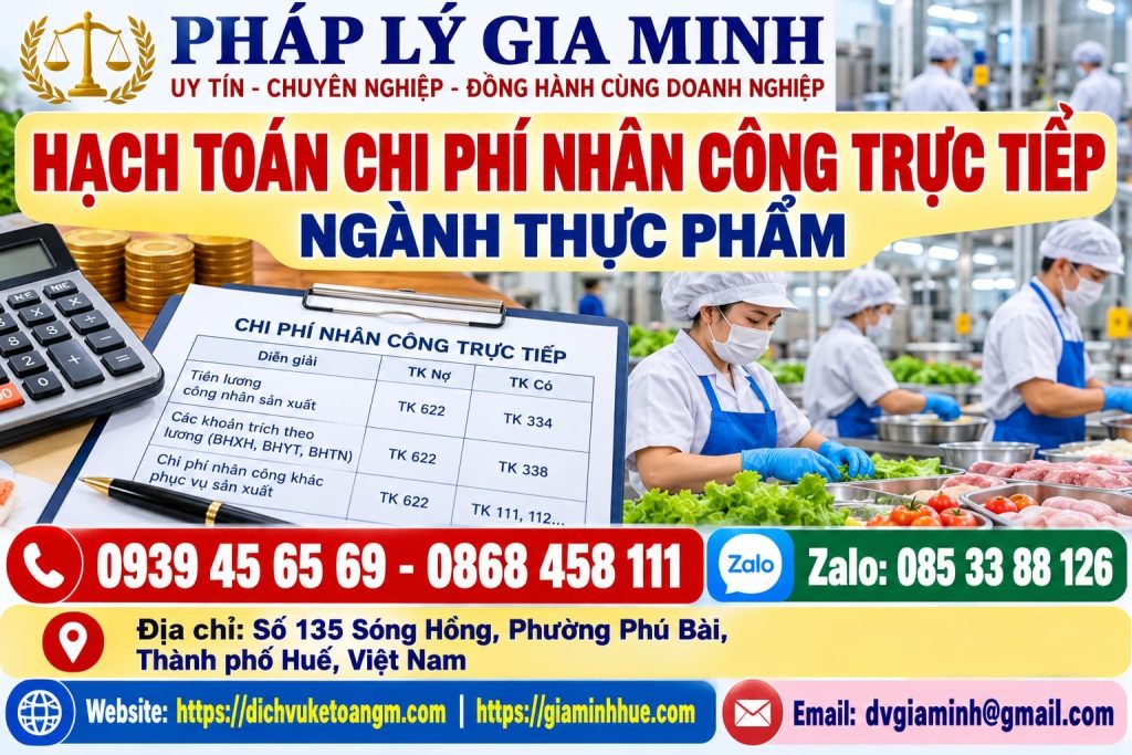 Hạch toán chi phí nhân công trực tiếp ngành thực phẩm
