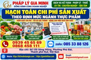 Hạch toán chi phí sản xuất theo định mức ngành thực phẩm