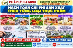 Hạch toán chi phí sản xuất theo từng loại thực phẩm