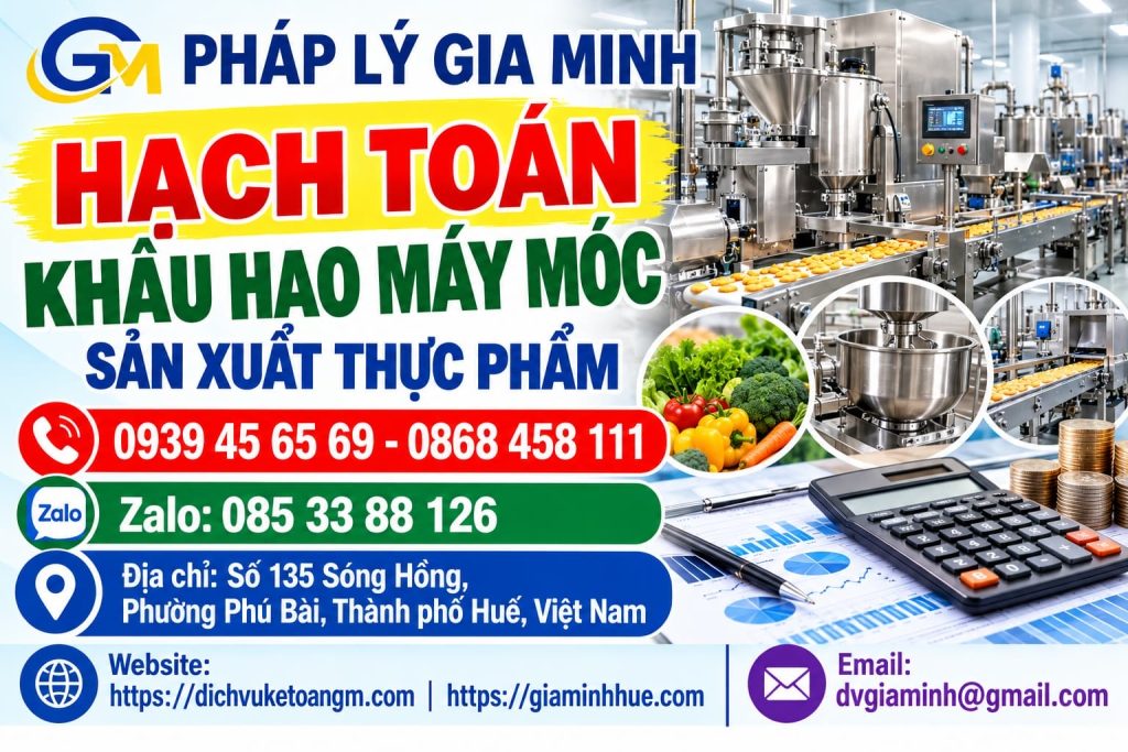 Hạch toán khấu hao máy móc sản xuất thực phẩm