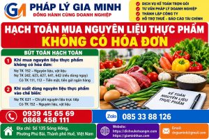 Hạch toán mua nguyên liệu thực phẩm không có hóa đơn