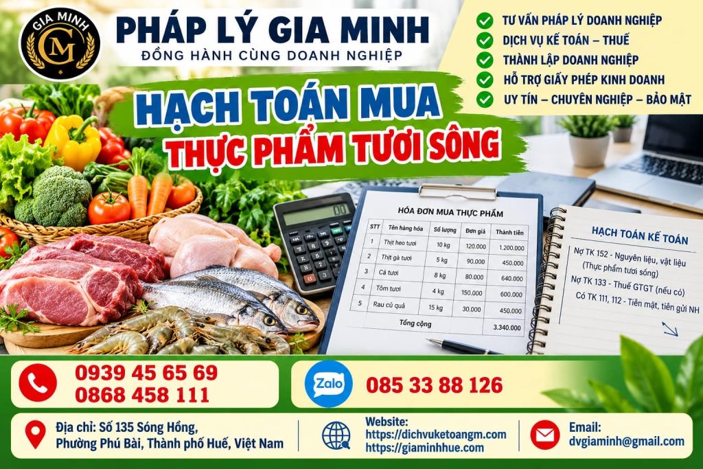 Hạch toán mua thực phẩm tươi sống
