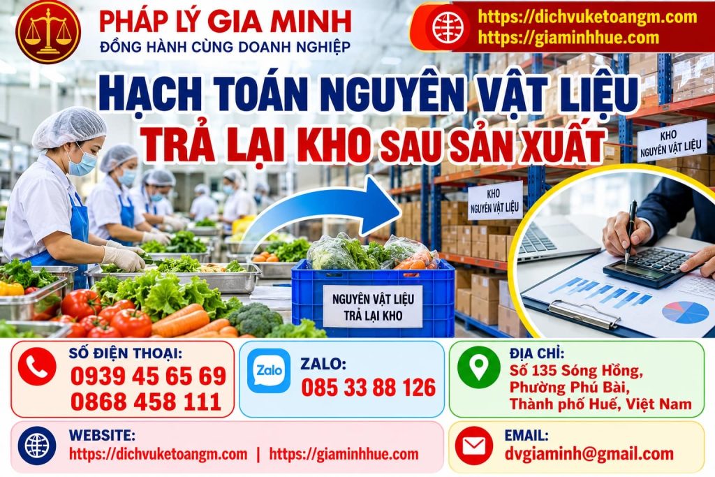 Hạch toán nguyên vật liệu trả lại kho sau sản xuất – Điều chỉnh đúng số thực dùng và giá thành từng lệnh 1 Hạch toán nguyên vật liệu trả lại kho sau sản xuất