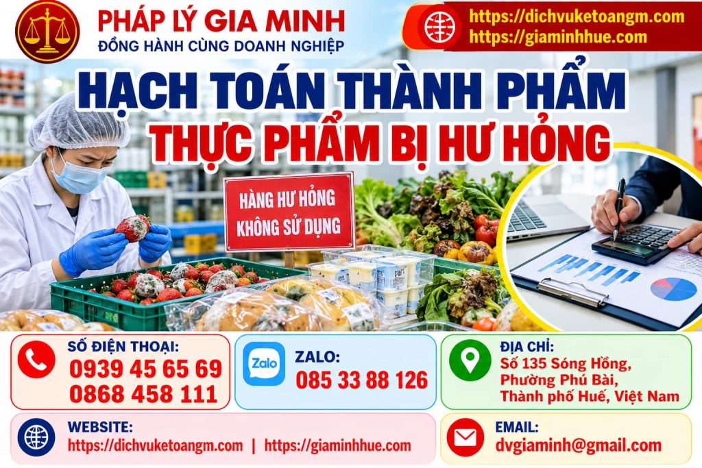 Hạch toán thành phẩm thực phẩm bị hư hỏng