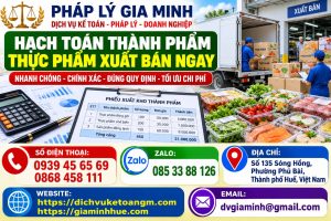 Hạch toán thành phẩm thực phẩm xuất bán ngay