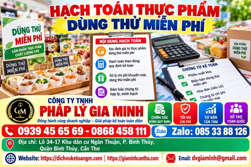 Hạch toán thực phẩm dùng thử miễn phí – Tách hàng trải nghiệm khỏi hàng bán và hàng khuyến mại 1 Hạch toán thực phẩm dùng thử miễn phí