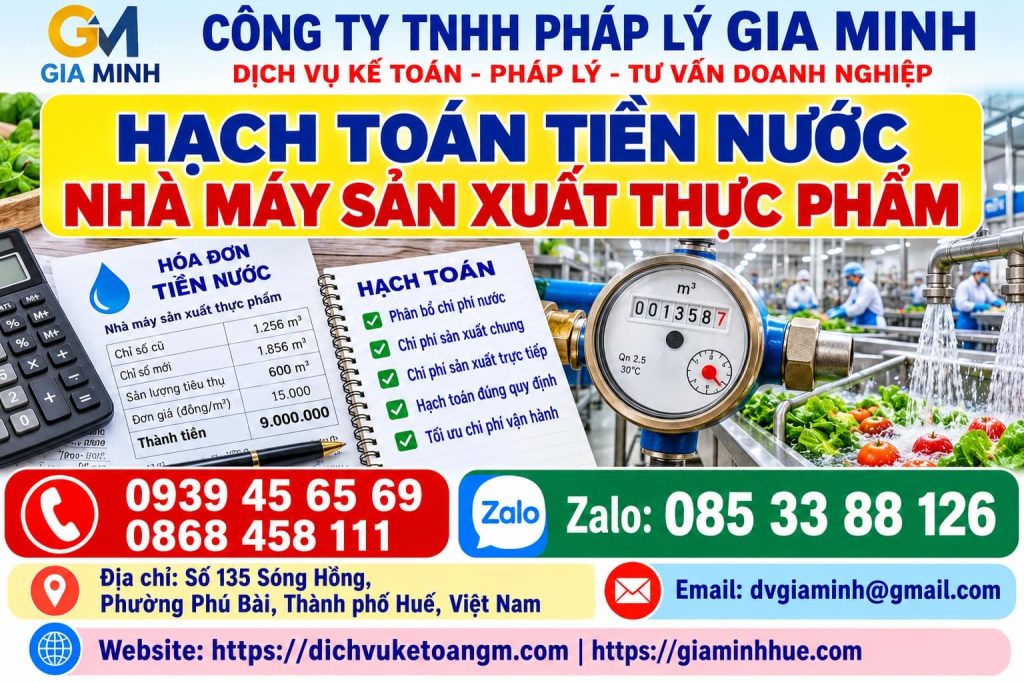 Hạch toán tiền nước nhà máy sản xuất thực phẩm