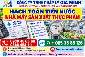 Hạch toán tiền nước nhà máy sản xuất thực phẩm