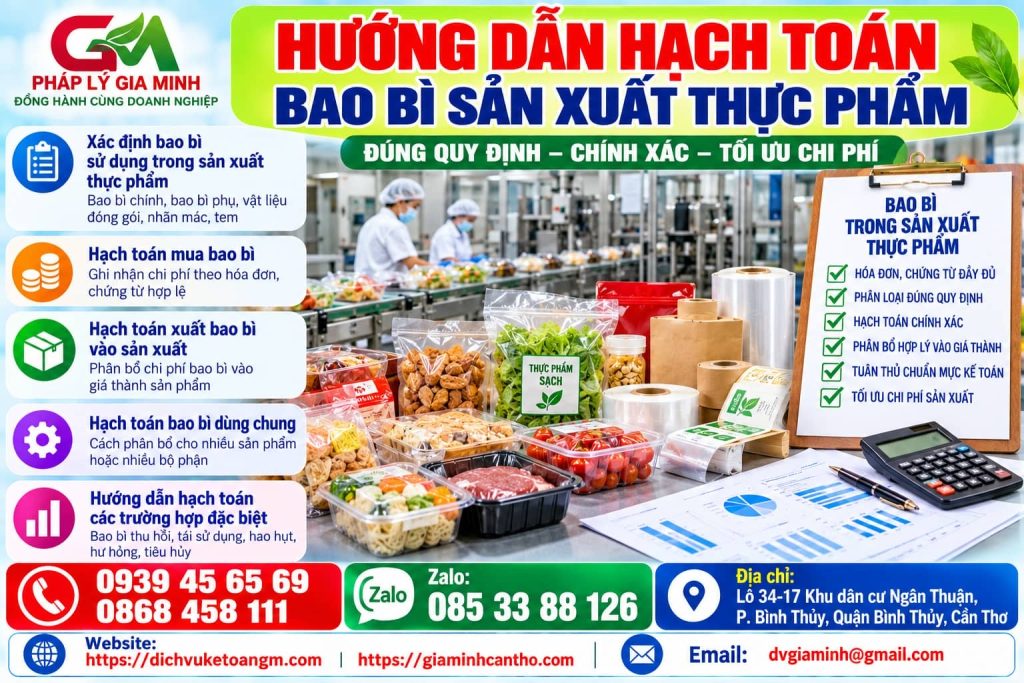 Hướng dẫn hạch toán bao bì sản xuất thực phẩm