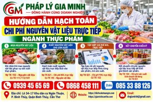 Hướng dẫn hạch toán chi phí nguyên vật liệu trực tiếp ngành thực phẩm
