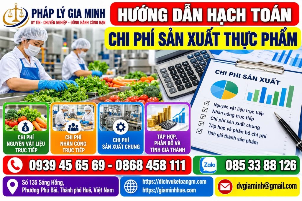 Hướng dẫn hạch toán chi phí sản xuất thực phẩm