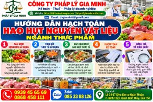 Hướng dẫn hạch toán hao hụt nguyên vật liệu ngành thực phẩm