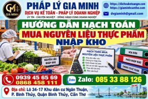 Hướng dẫn hạch toán mua nguyên liệu thực phẩm nhập kho