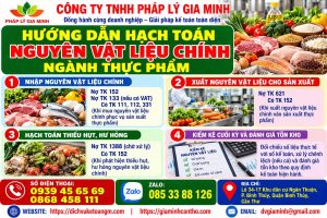 Hướng dẫn hạch toán nguyên vật liệu chính ngành thực phẩm