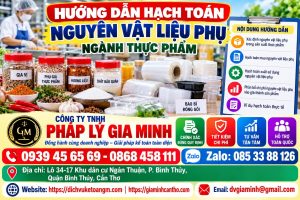 Hướng dẫn hạch toán nguyên vật liệu phụ ngành thực phẩm