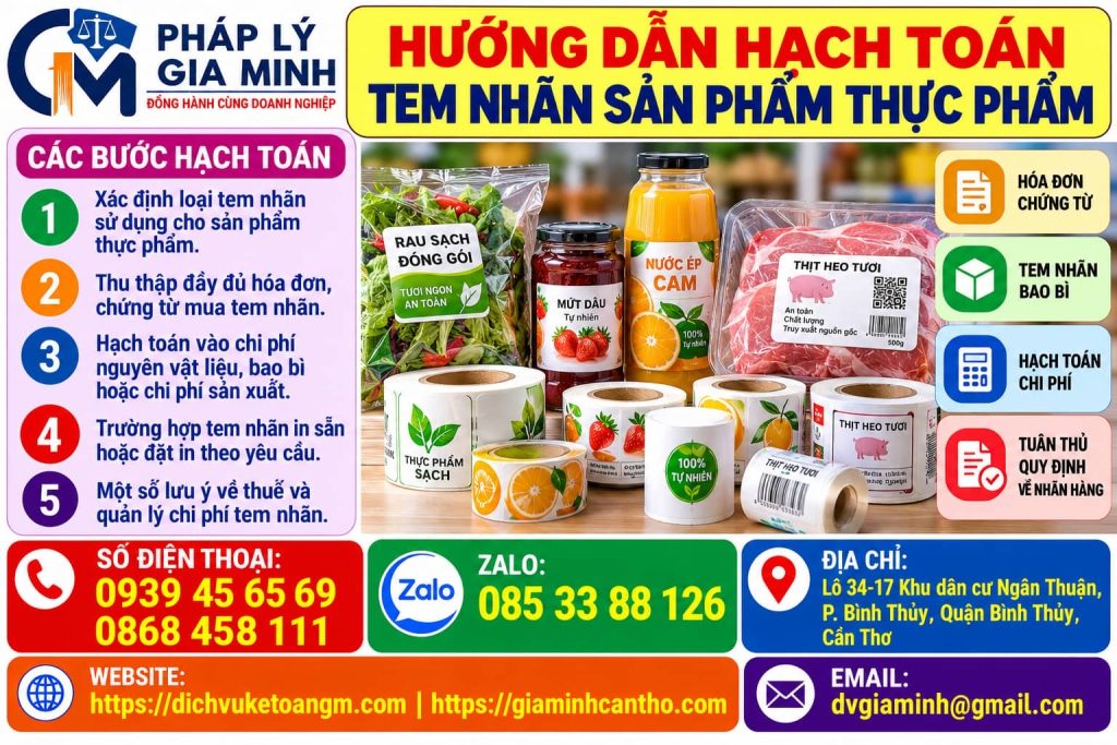 Hướng dẫn hạch toán tem nhãn sản phẩm thực phẩm
