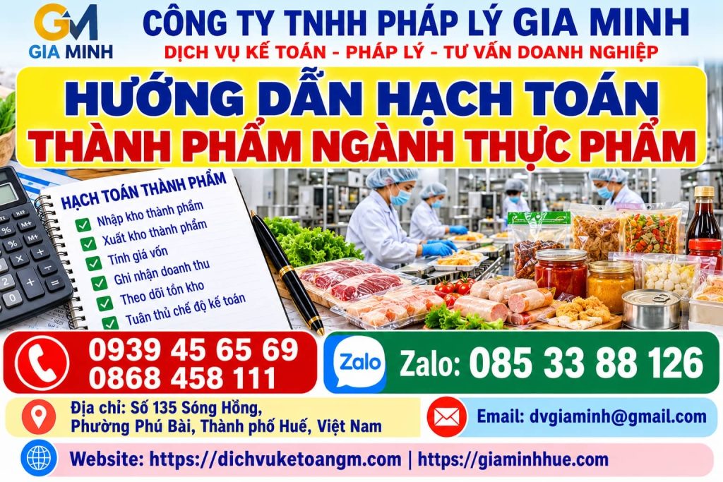 Hướng dẫn hạch toán thành phẩm ngành thực phẩm