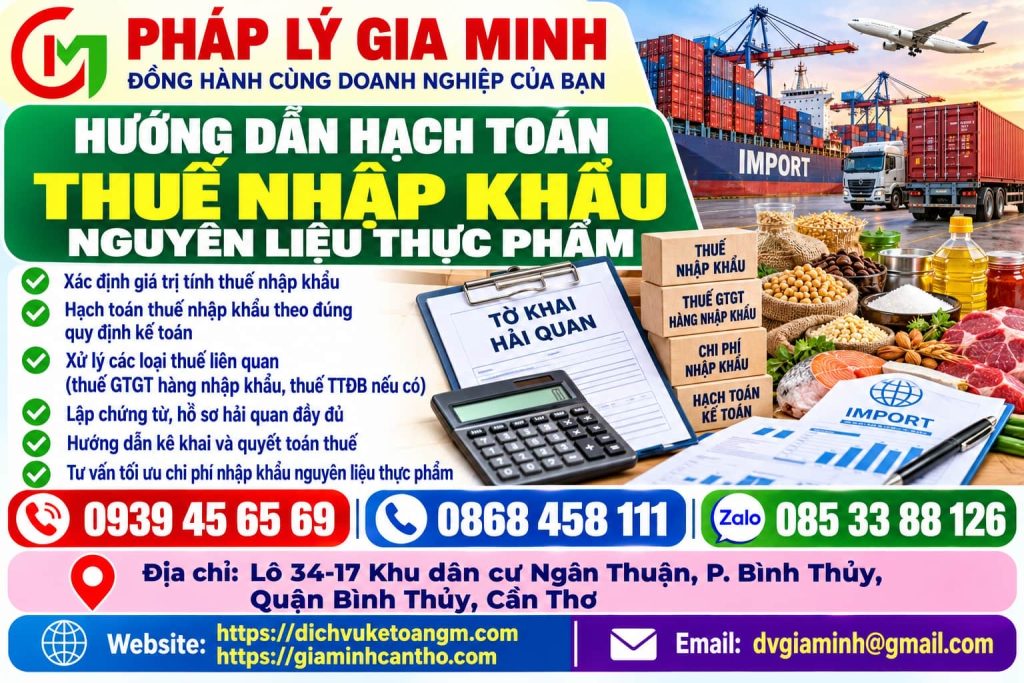 Hướng dẫn hạch toán thuế nhập khẩu nguyên liệu thực phẩm – Xác định đúng nghĩa vụ và giá trị hàng nhập 1 Hướng dẫn hạch toán thuế nhập khẩu nguyên liệu thực phẩm