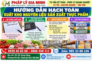 Hướng dẫn hạch toán xuất kho nguyên liệu sản xuất thực phẩm