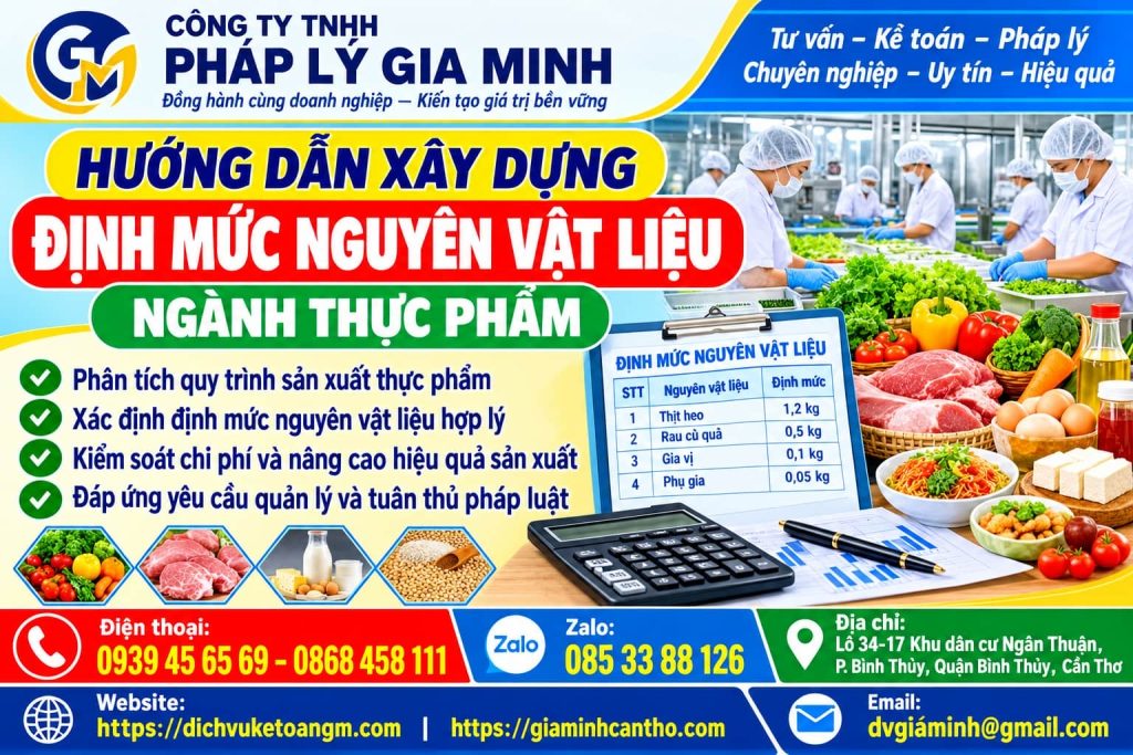 Hướng dẫn xây dựng định mức nguyên vật liệu ngành thực phẩm