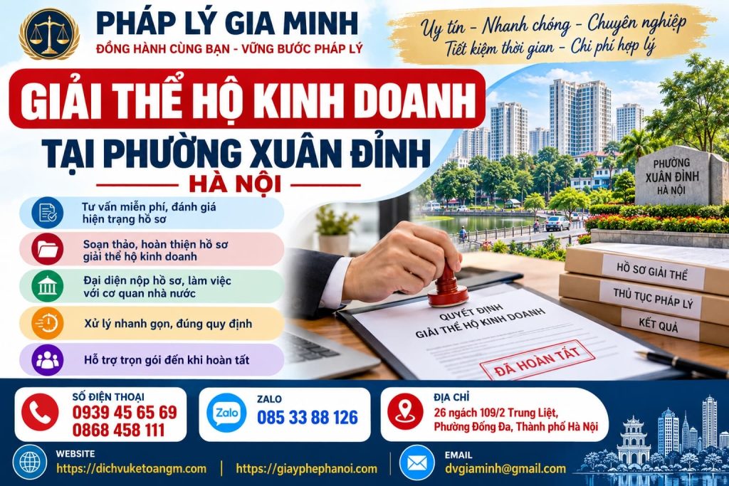 Giải thể hộ kinh doanh tại phường Xuân Đỉnh Hà Nội