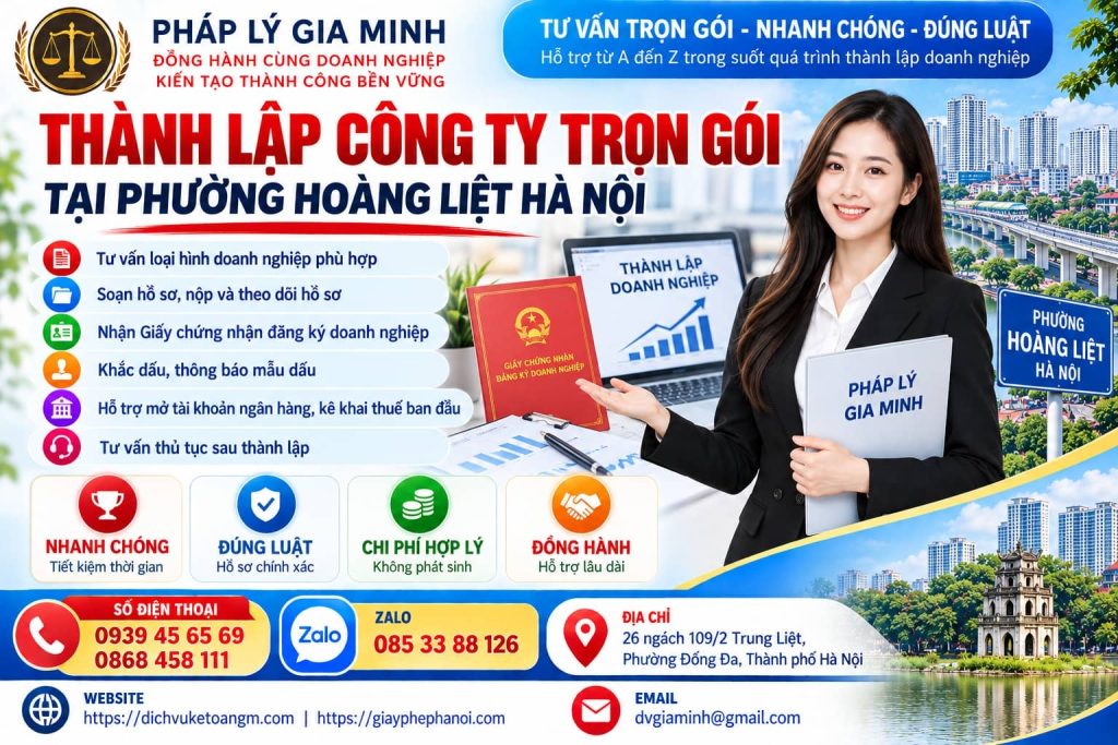 Thành lập công ty trọn gói tại phường Hoàng Liệt Hà Nội 1 Thành lập công ty trọn gói tại phường Hoàng Liệt Hà Nội